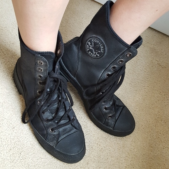 converse black combat boots